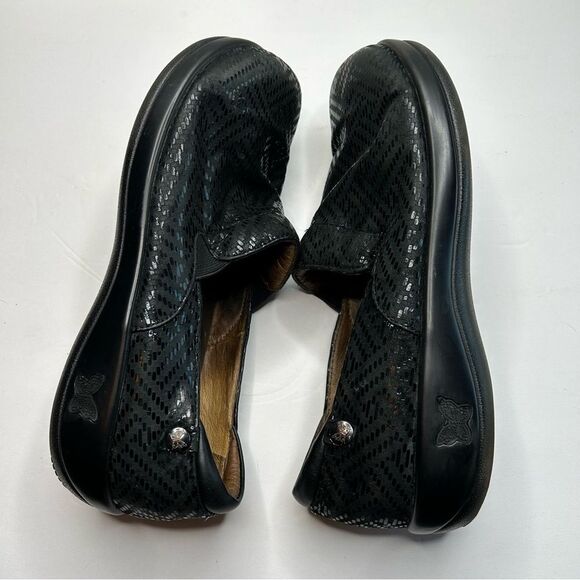 Alegria Black Textured Slip-On Shoes 41 - Picture 9 of 13